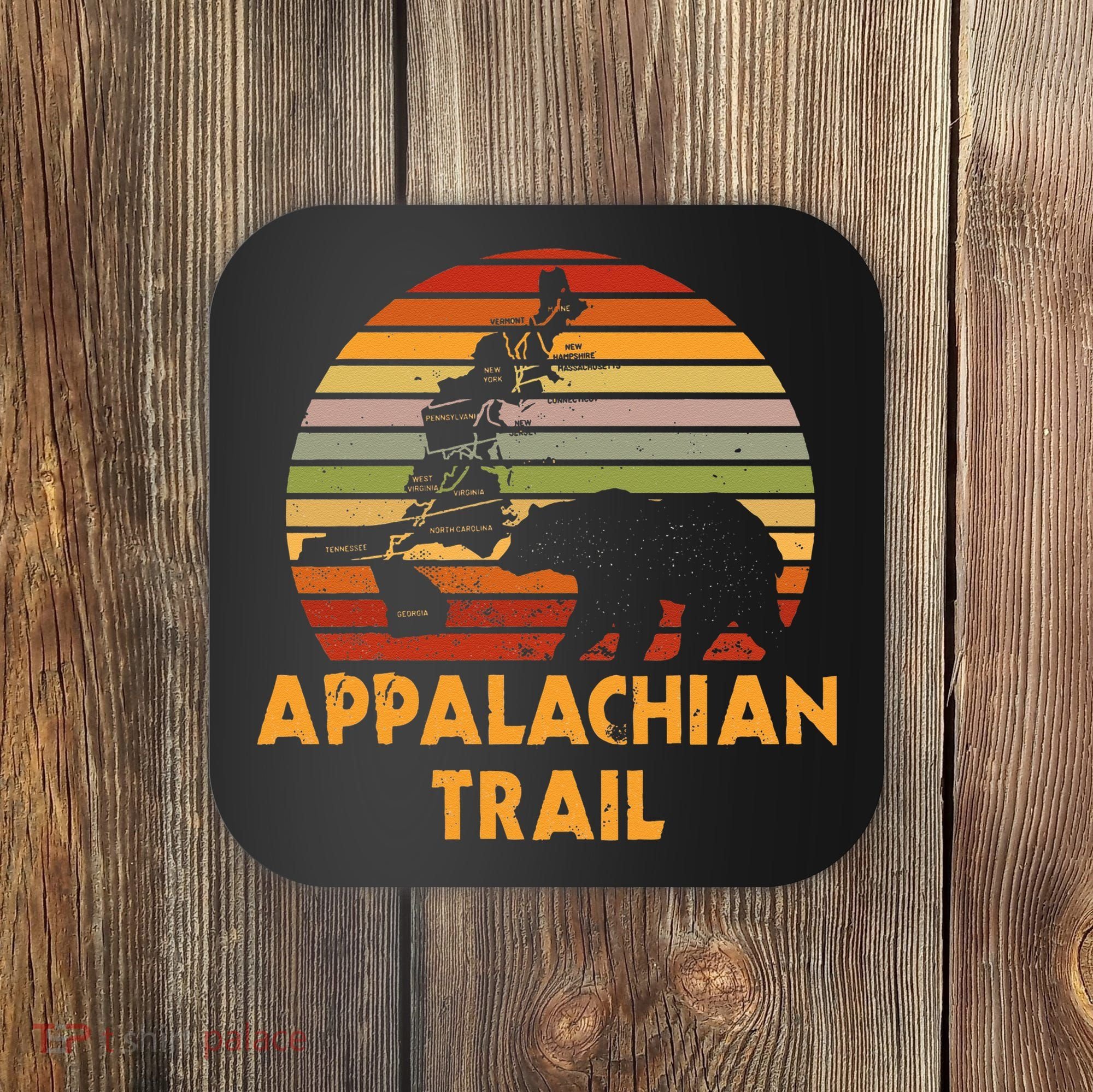 Appalachian Trail Map With Bear Coaster