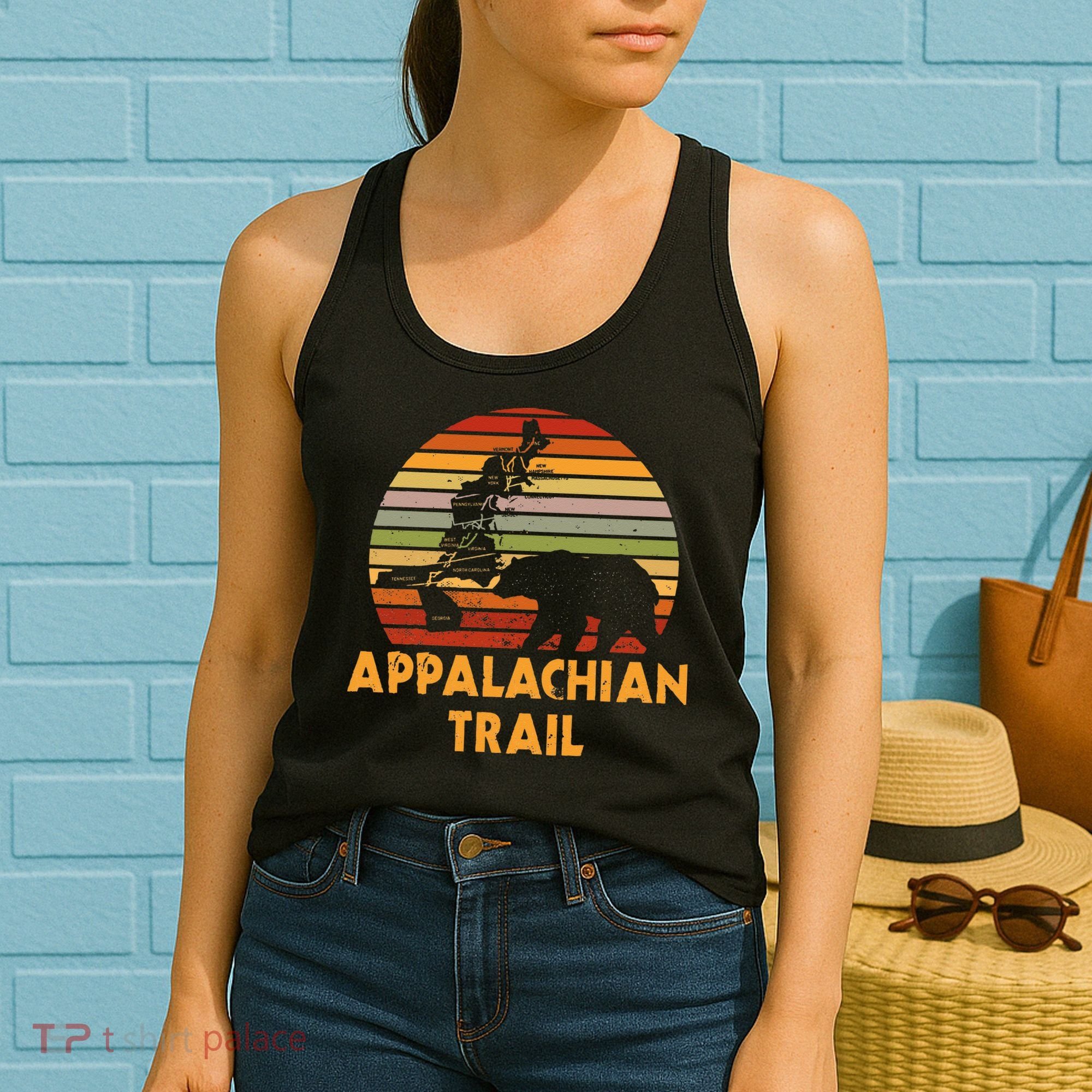 Appalachian Trail Map With Bear Women's Tank Top