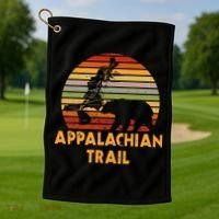 Appalachian Trail Map With Bear Golf Towel thumb 1