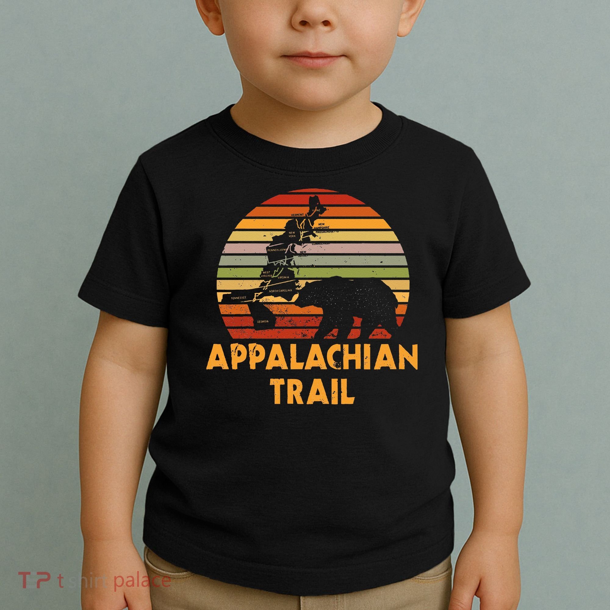 Appalachian Trail Map With Bear Toddler T-Shirt