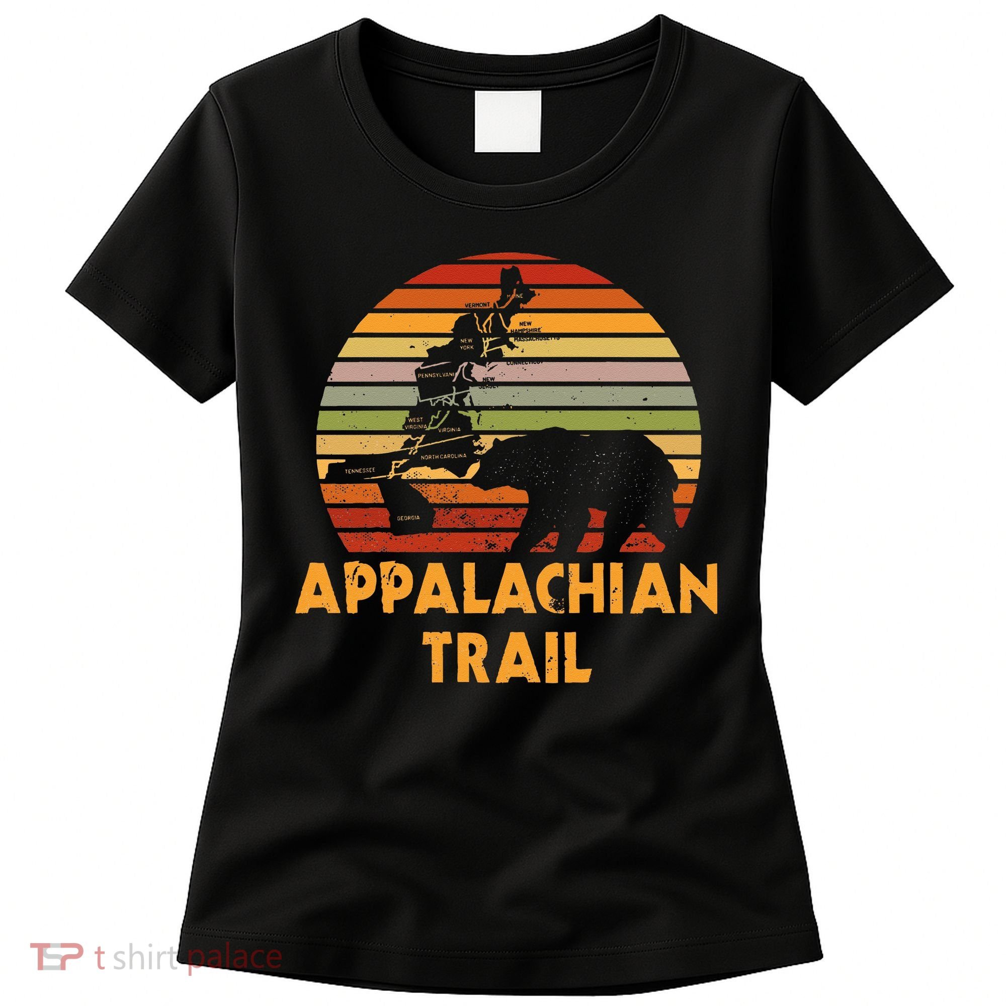 Appalachian Trail Map With Bear Women's T-Shirt