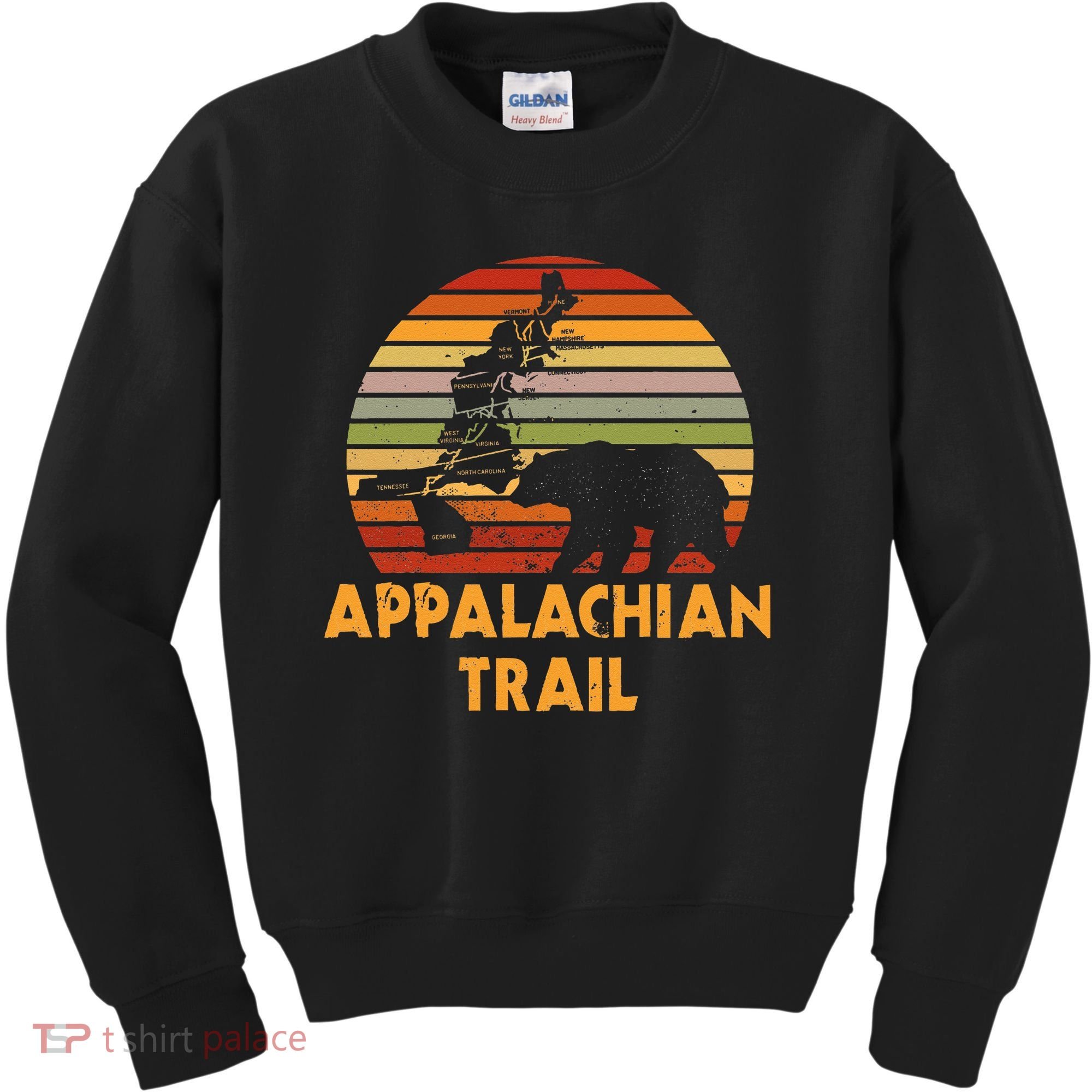 Appalachian Trail Map With Bear Kids Sweatshirt