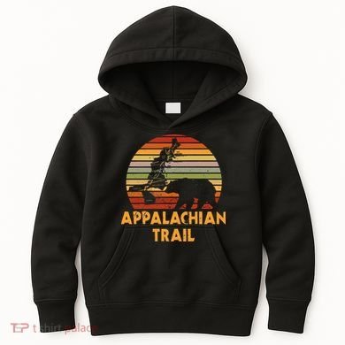 Appalachian Trail Map With Bear Kids Hoodie