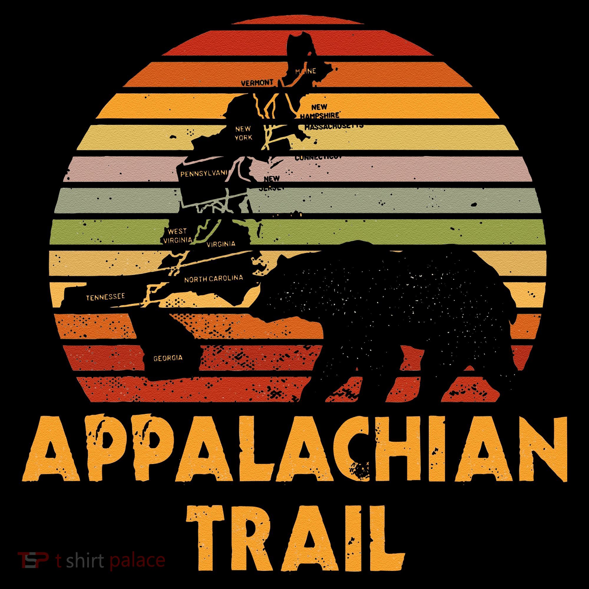 Appalachian Trail Map With Bear Tote Bag