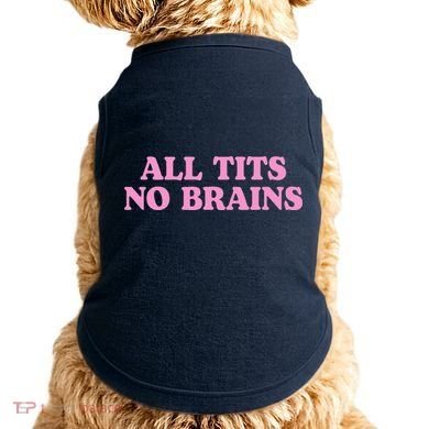 All Tits No Brains Funny Sarcastic Saying Doggie Tank
