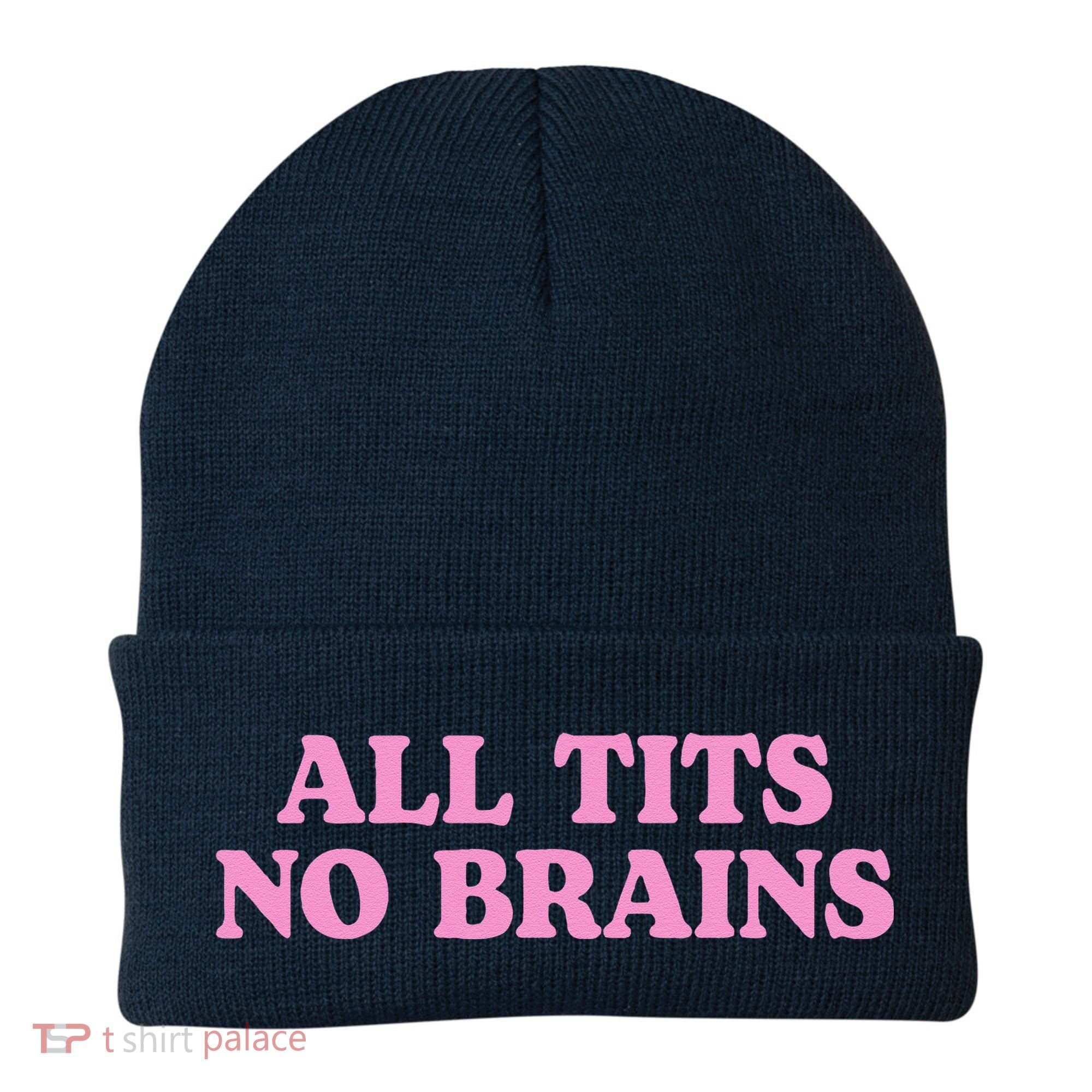 All Tits No Brains Funny Sarcastic Saying Beanie