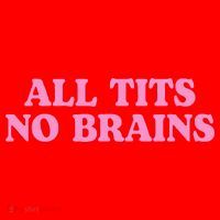 All Tits No Brains Funny Sarcastic Saying Santa Hat thumb 1