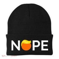Anti Trump Nope Gift For People Against Trump Beanie thumb 0