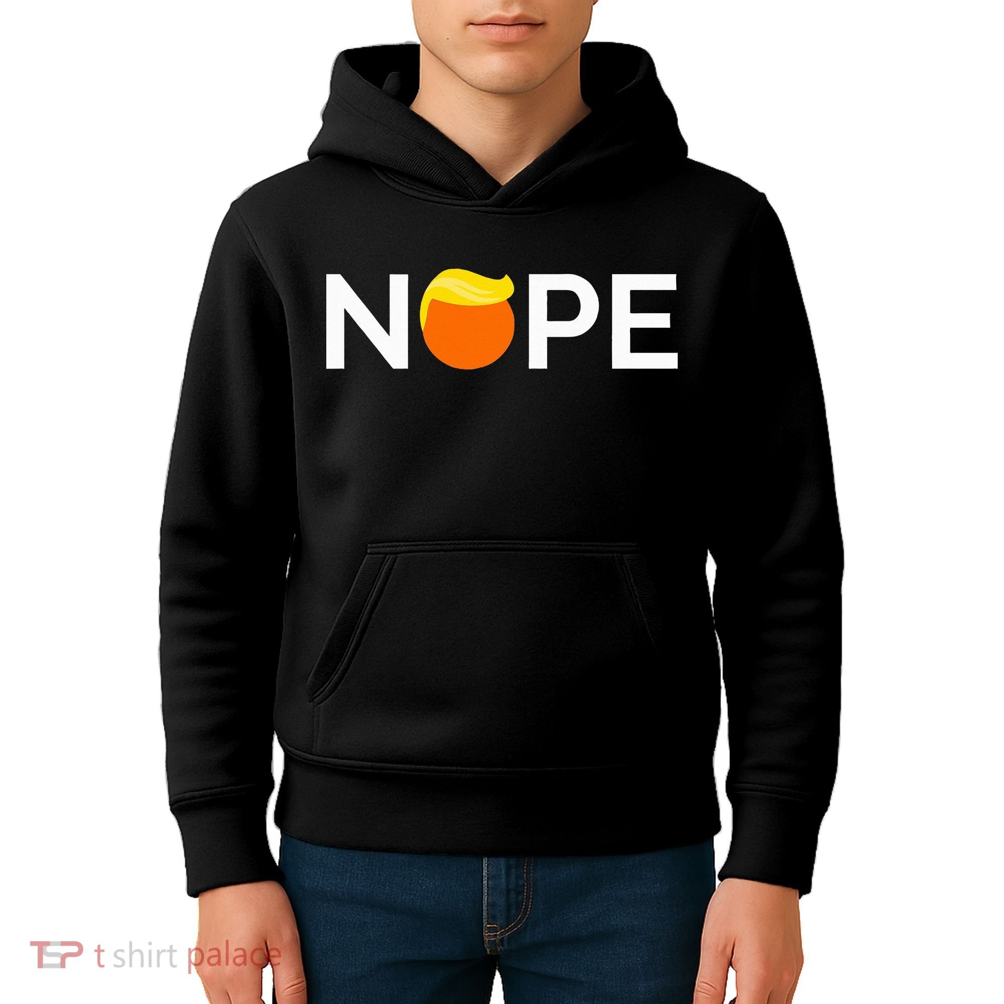 Anti Trump Nope Gift For People Against Trump Kids Hoodie
