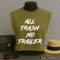 All Trash No Trailer Garment-Dyed Women's Muscle Tee thumb 3