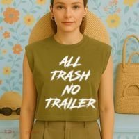 All Trash No Trailer Garment-Dyed Women's Muscle Tee thumb 4