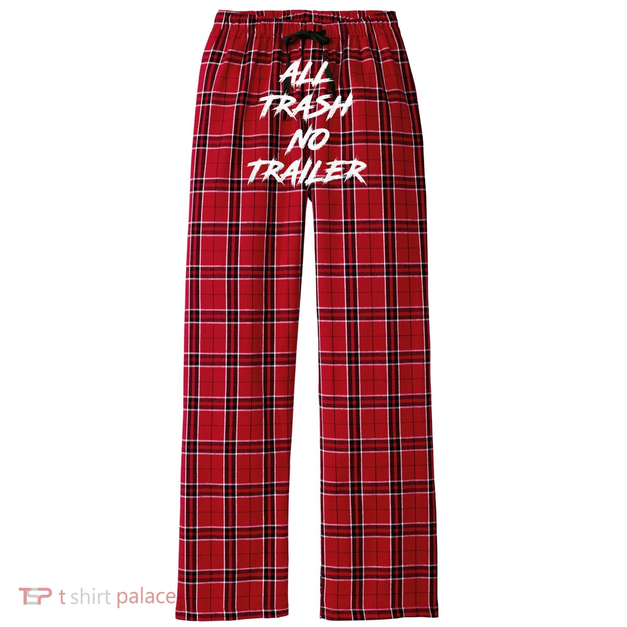 All Trash No Trailer Women's Flannel Plaid Pajama Pants