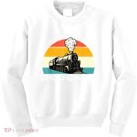 Adult Train Never Too Old For Choo Choos Retro Locomotive Kids Sweatshirt thumb 0
