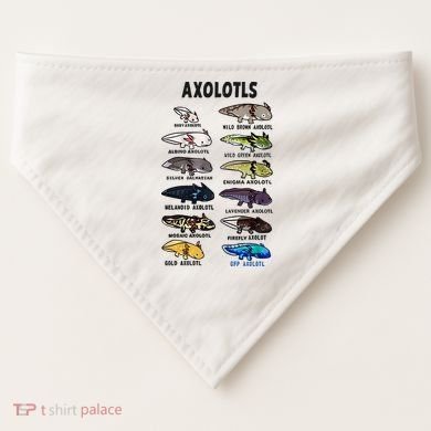 Axolotl Types Names List USA-Made Doggie Bandana