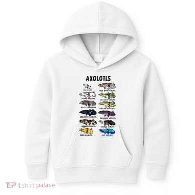 Axolotl Types Names List Kids Hoodie