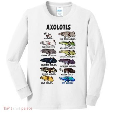 Axolotl Types Names List Kids Long Sleeve Shirt