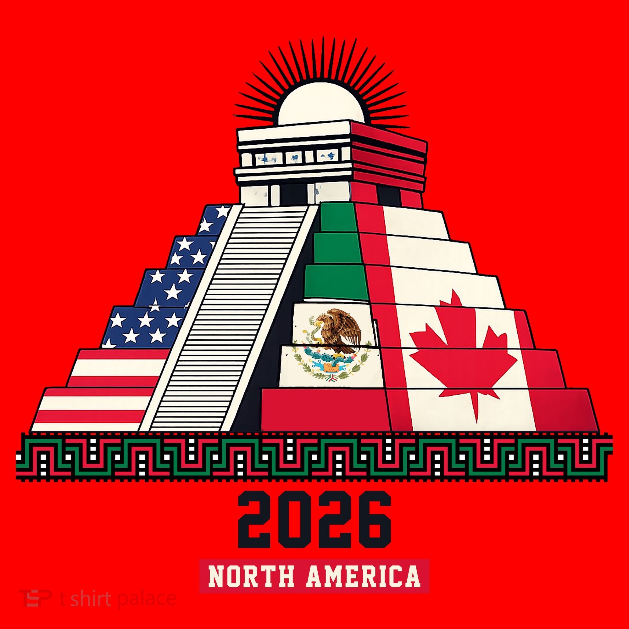 Aztec Temple North America Soccer 2026 Santa Hat