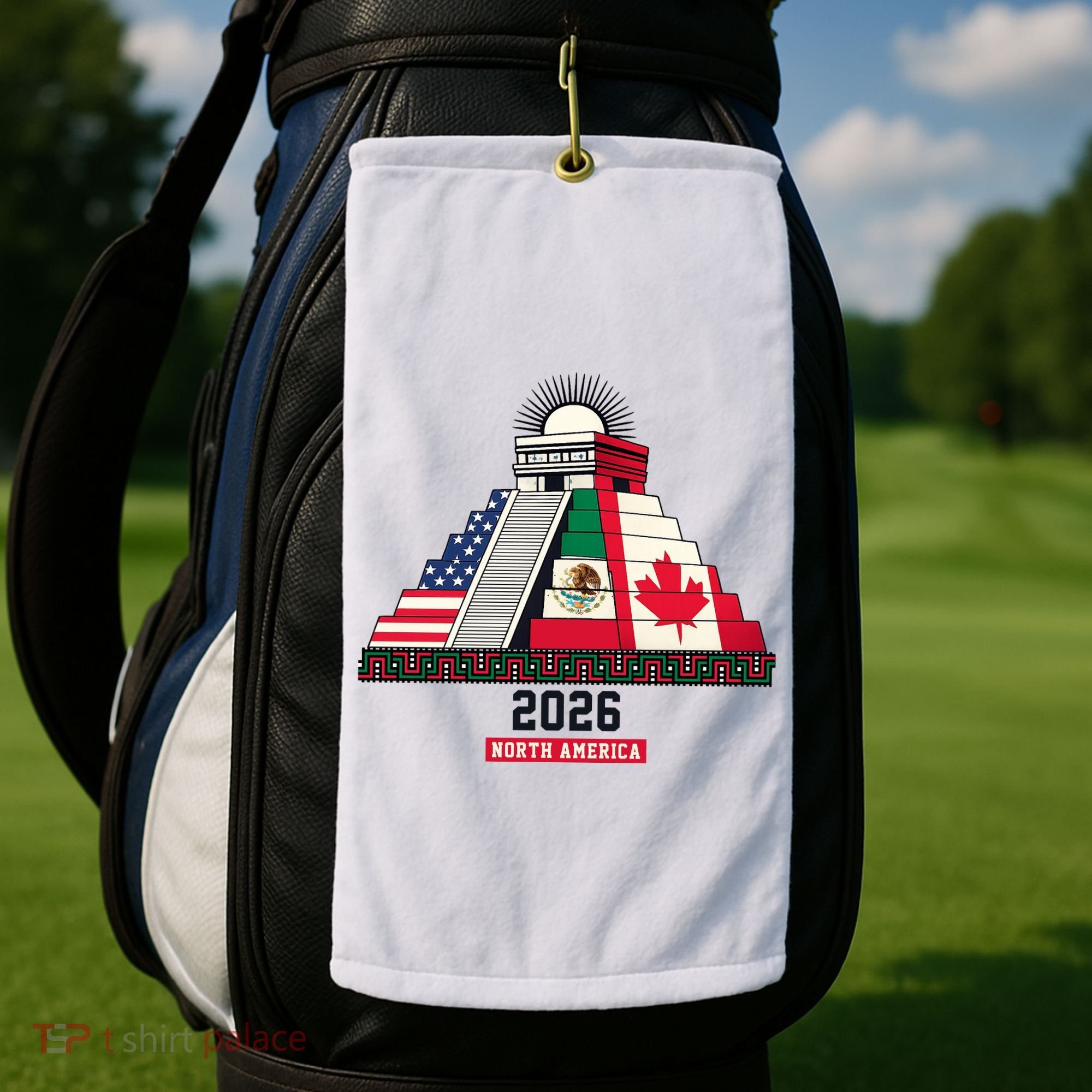 Aztec Temple North America Soccer 2026 Golf Towel