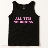All Tits No Brains Funny Women Sarcastic Saying Tank Top thumb 2