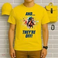 And They're Off Horse Racing Sports Fan T-Shirt thumb 6