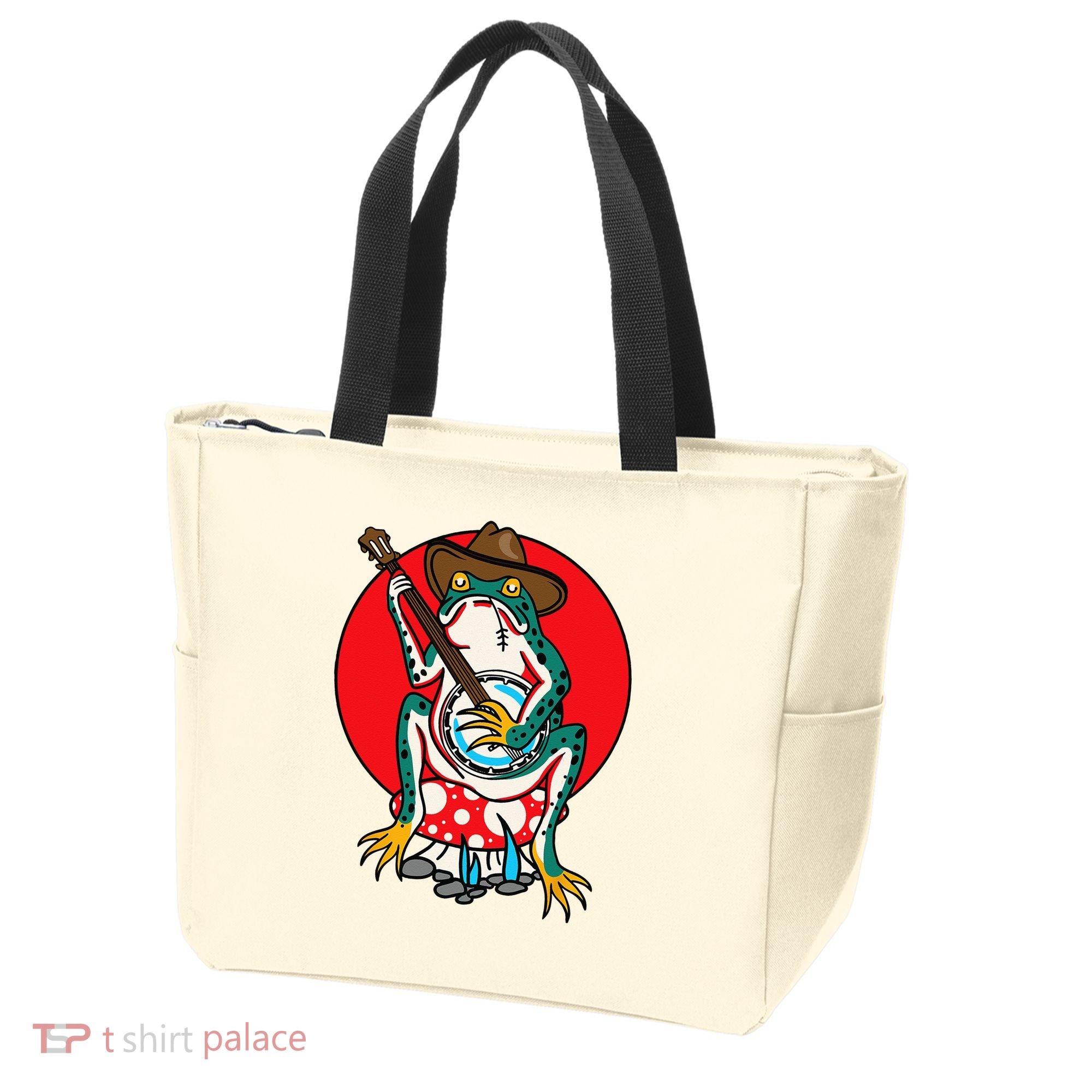 American Traditional Old School Tattoo Flash Frog Banjo Tote Bag