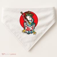 American Traditional Old School Tattoo Flash Frog Banjo USA-Made Doggie Bandana thumb 0