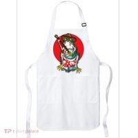 American Traditional Old School Tattoo Flash Frog Banjo Apron thumb 0