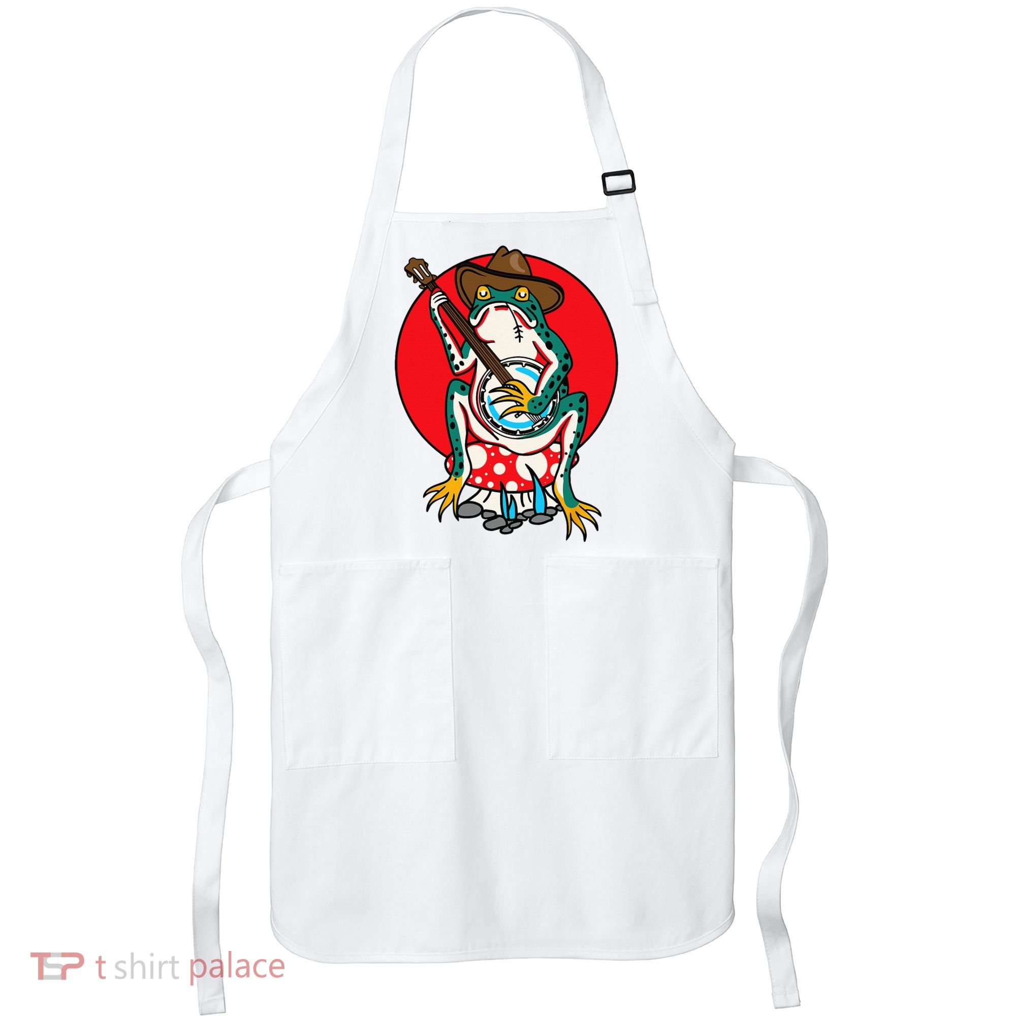 American Traditional Old School Tattoo Flash Frog Banjo Apron