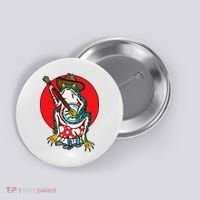 American Traditional Old School Tattoo Flash Frog Banjo Button thumb 0