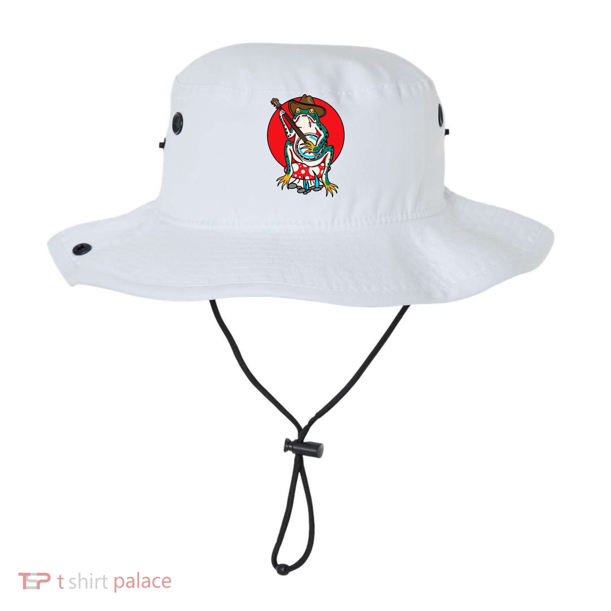 American Traditional Old School Tattoo Flash Frog Banjo Bucket Hat