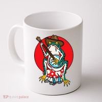 American Traditional Old School Tattoo Flash Frog Banjo Coffee Mug thumb 0