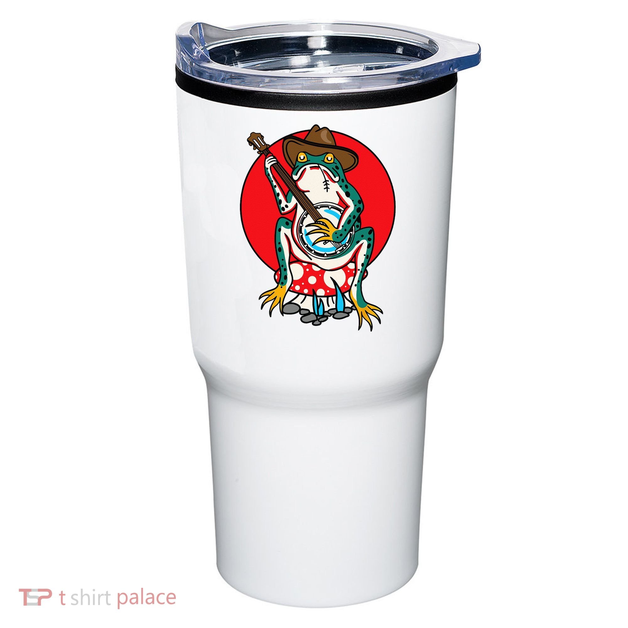 American Traditional Old School Tattoo Flash Frog Banjo Tumbler