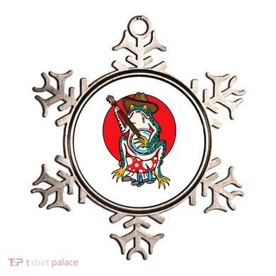 American Traditional Old School Tattoo Flash Frog Banjo Ornament