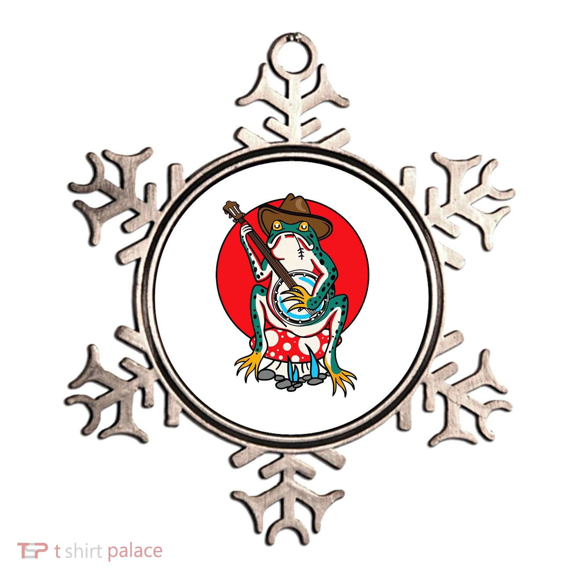 American Traditional Old School Tattoo Flash Frog Banjo Ornament