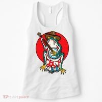 American Traditional Old School Tattoo Flash Frog Banjo Women's Tank Top thumb 0