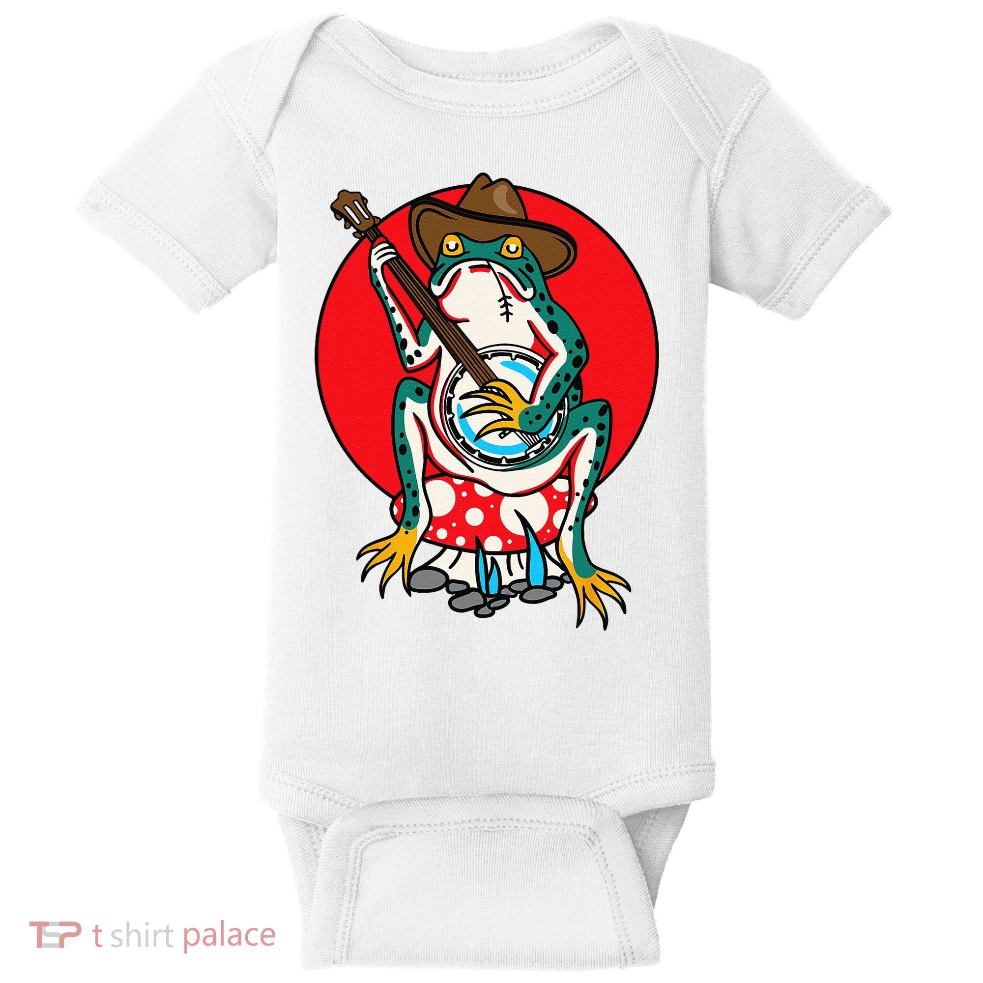 American Traditional Old School Tattoo Flash Frog Banjo Baby Bodysuit