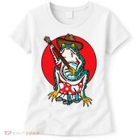 American Traditional Old School Tattoo Flash Frog Banjo Women's T-Shirt thumb 0
