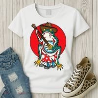 American Traditional Old School Tattoo Flash Frog Banjo Women's T-Shirt thumb 3