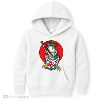 American Traditional Old School Tattoo Flash Frog Banjo Kids Hoodie thumb 0