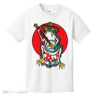 American Traditional Old School Tattoo Flash Frog Banjo Kids T-Shirt thumb 0