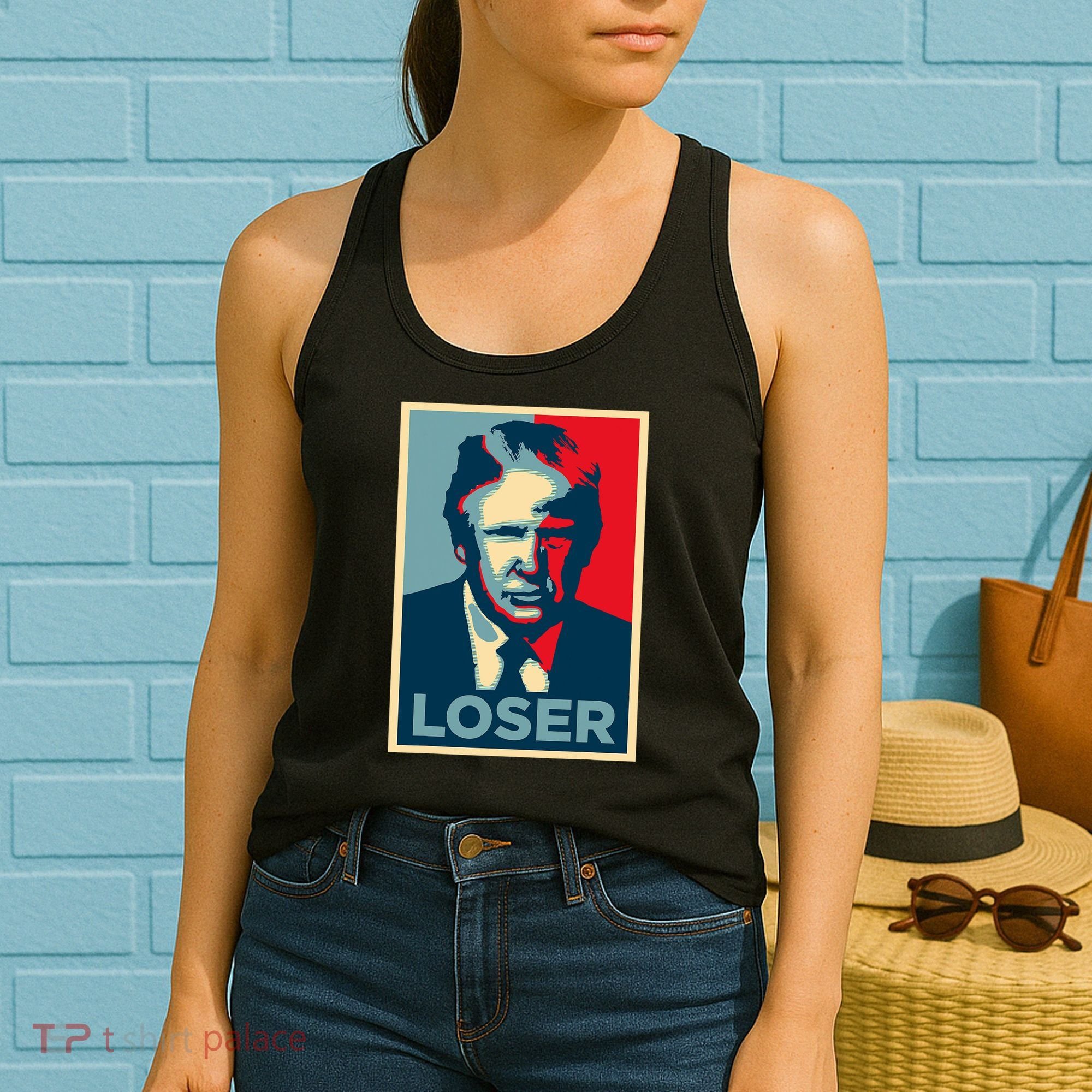 Anti Trump Obama Hope Poster Loser Women's Tank Top