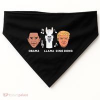 Anti Trump Obama Llama Ding Dong Impeach Funny Democrat Gift  USA-Made Doggie Bandana thumb 0