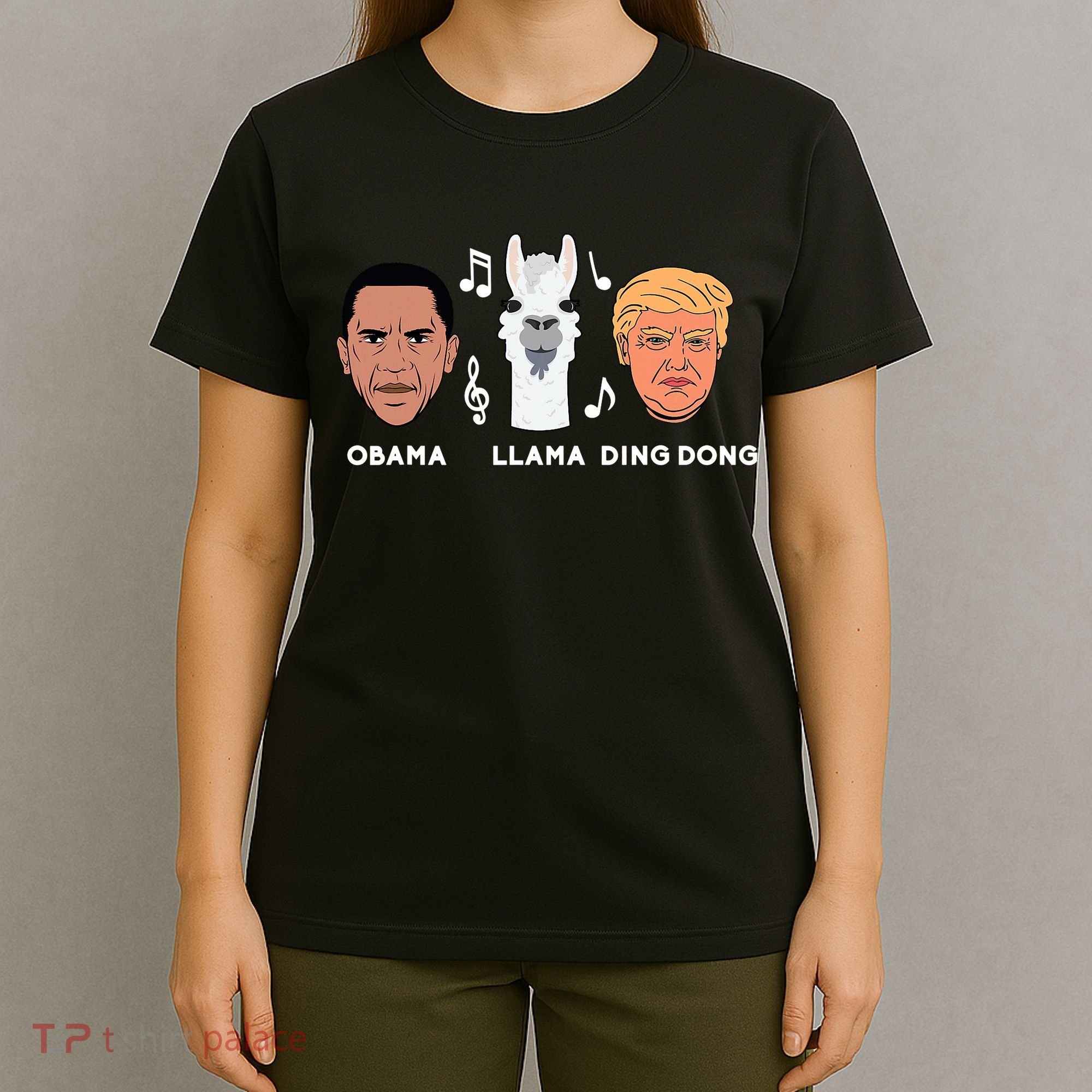 Anti Trump Obama Llama Ding Dong Impeach Funny Democrat Gift  T-Shirt