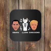 Anti Trump Obama Llama Ding Dong Impeach Funny Democrat Gift  Coaster thumb 0