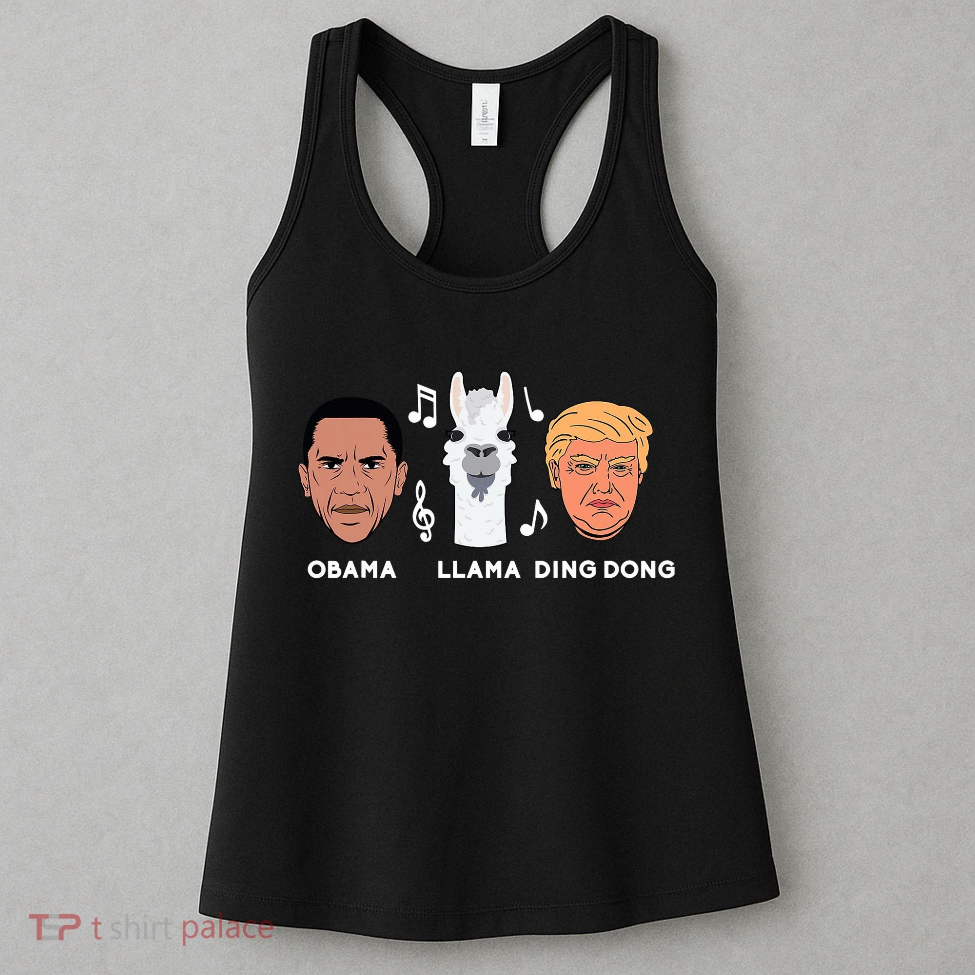 Anti Trump Obama Llama Ding Dong Impeach Funny Democrat Gift  Women's Tank Top