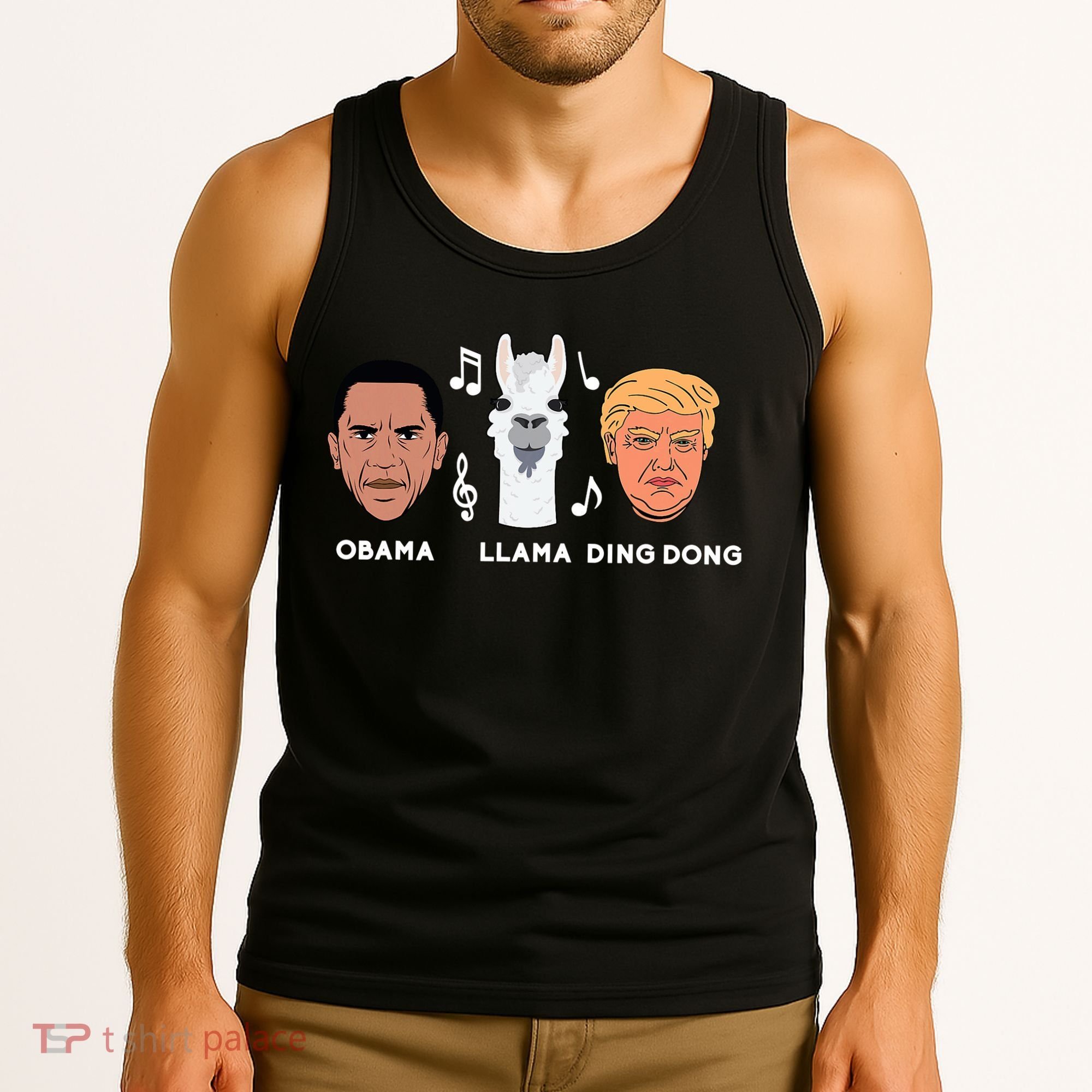 Anti Trump Obama Llama Ding Dong Impeach Funny Democrat Gift  Tank Top