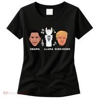 Anti Trump Obama Llama Ding Dong Impeach Funny Democrat Gift  Women's T-Shirt thumb 0