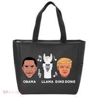 Anti Trump Obama Llama Ding Dong Impeach Funny Democrat Gift  Tote Bag thumb 0