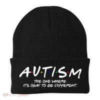 Autism The One Where Its Okay To Be Different Autism Awareness Beanie thumb 0