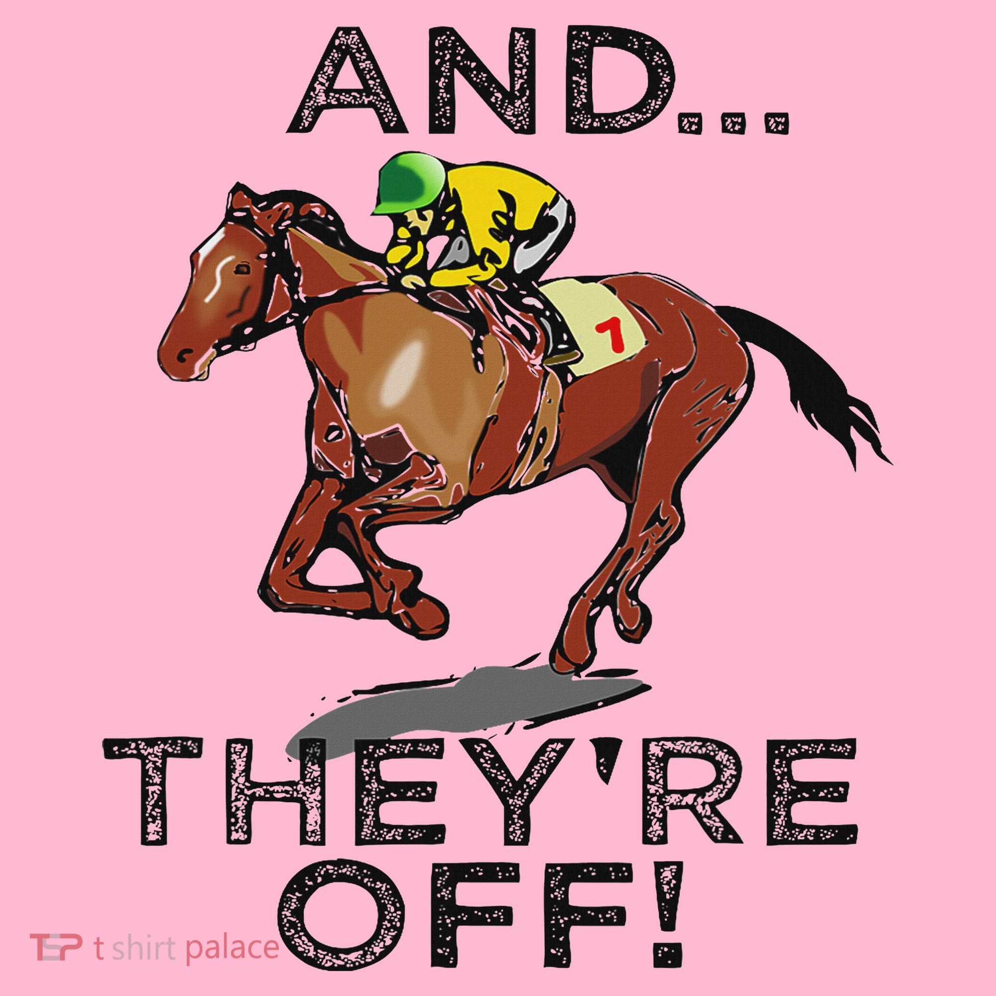 And Theyre Off Funny Horse Racing Gambling Gift Coaster